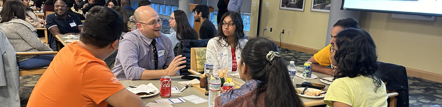 Photo from a Dinner with Friends program, facilitated dialogue about inclusive excellence at UMBC